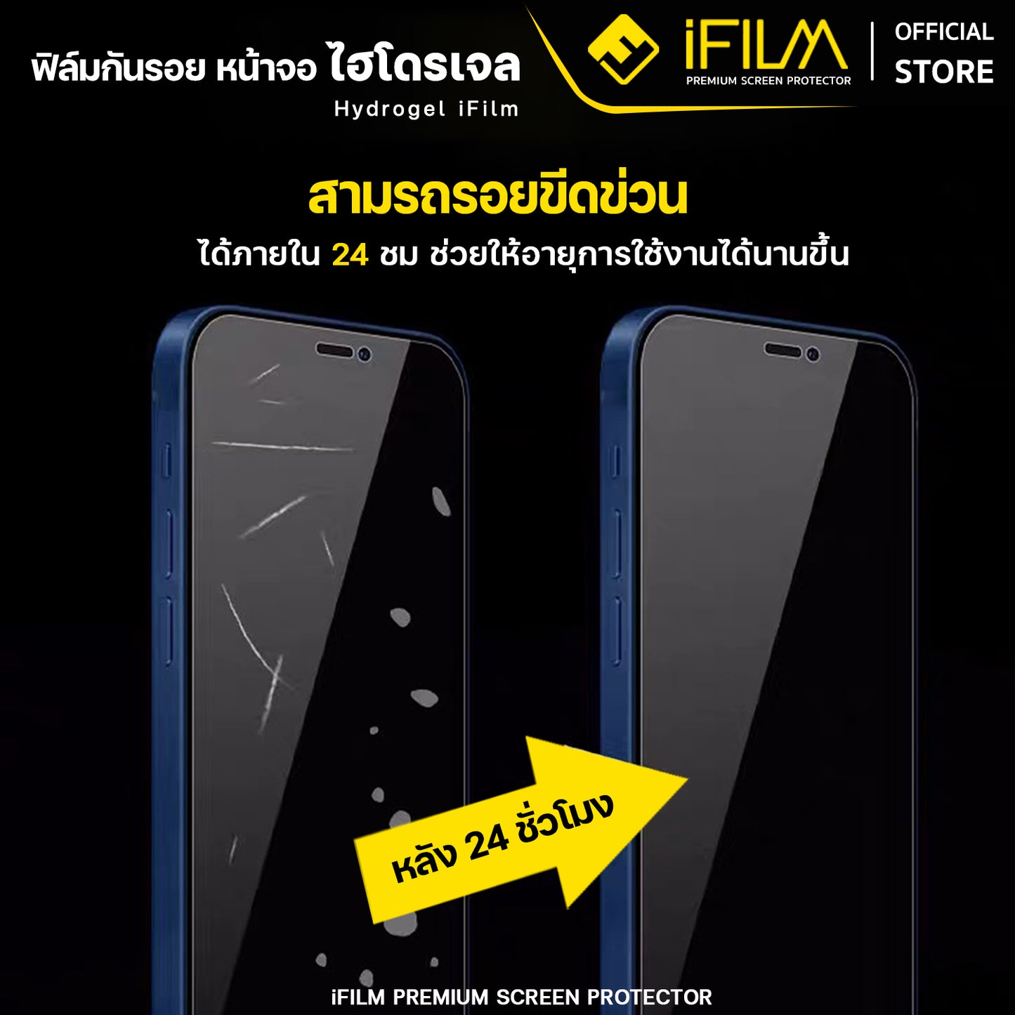 ifilm ฟิล์มหน้า ไฮโดรเจล ผิวใส / ผิวด้าน for iphone series film hydroge