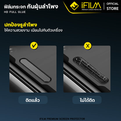 iFilm ฟิล์มกระจก เต็มจอใส HD + กันฝุ่นลำโพง For iPhone Series ฟิล์มกันรอย ปกป้อง หน้าจอ Film HD Screen
