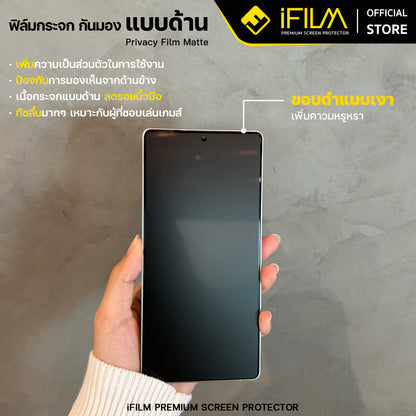 iFilm ฟิล์มกันมอง ผิวด้าน Matte AG Privacy For Samsung S25 / S24 Series 9H ฟิล์มกันเสือก Privacy ฟิล์มกันรอย หน้าจอ ฟิล์มส่วนตัว
