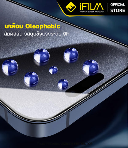 iFilm ฟิล์มกระจก เต็มจอใส HD + กันฝุ่นลำโพง For iPhone Series ฟิล์มกันรอย ปกป้อง หน้าจอ Film HD Screen